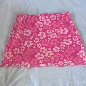 SHEIN Vibrant Pink Floral Mini Skirt